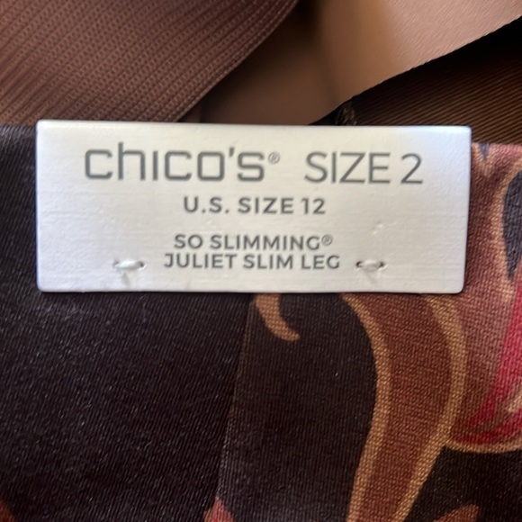 Chicos Ponte Floral Ankle Pants - Picture 9 of 12